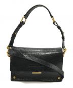 TOD'Sトッズ）の古着「T Timeless Crossbody Bag Mini In Patent Leather/T タイムレス クロスボディ バッグ ミニ パテントレザー XBWTSSNP100QJC576C TOD'S/トッズ 2WAY ショルダーバッグ」｜ブラック