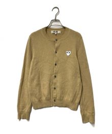 PLAY COMME des GARCONS（プレイ コムデギャルソン）の古着「ハートロゴ クルーネックニット PLAY COMME des GARCONS カーディガン プレイ コムデギャルソン AD2019/3 AZ-N065」｜ベージュ