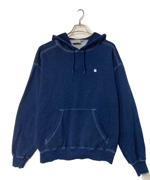 Carhartt WIP（カーハート ワークインプログレス）Carhartt WIP HOODED COBALT SWEATSHIRT フーデットコバルトスウェットシャツ CARHARTT WIP カーハート ワークインプログレス インディゴ ロゴ インディゴ サイズ:Sの古着・服飾アイテム