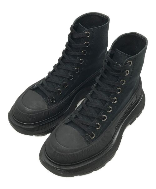 ALEXANDER McQUEEN（アレキサンダーマックイーン）ALEXANDER McQUEEN TREAD SLICK Boots/トレッドスリックブーツ ALEXANDER McQUEEN/アレキサンダーマックイーン キャンバスレースアップブーツ ブラック 611706 サイズ:36 1/2の古着・服飾アイテム