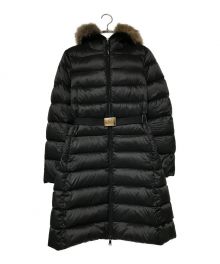 MONCLER（モンクレール）の古着「TINUV ダウンコート MONCLER モンクレール E20934934220 ファー付きダウンコート ブラック」｜ブラック