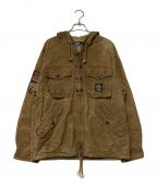 POLO RALPH LAURENポロ・ラルフローレン）の古着「HIMALAYAS JACKET  オイルドフーデットジャケット POLO RALPH LAUREN ポロ・ラルフローレン MNBLOTWM5I00062 ワックスコットンマウンテンパーカー ワッペンジャケット ベージュ」｜ベージュ