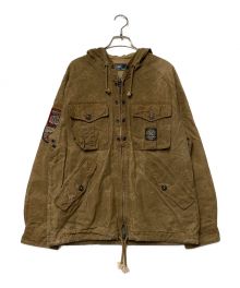 POLO RALPH LAUREN（ポロ・ラルフローレン）の古着「HIMALAYAS JACKET  オイルドフーデットジャケット POLO RALPH LAUREN ポロ・ラルフローレン MNBLOTWM5I00062 ワックスコットンマウンテンパーカー ワッペンジャケット ベージュ」｜ベージュ