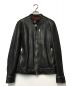 ALL SAINTS（オールセインツ）の古着「Cable Regular Fit Leather Moto Jacket ケーブルレギュラーフィットレザーモトジャケット ALL SAINTS オールセインツ シングルライダース 羊革 ラムレザー ダメージ加工 ヴィンテージ加工 ML016S」｜ブラック