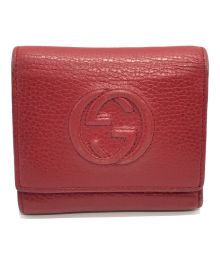 GUCCI（グッチ）の古着「財布 GUCCI グッチ ソーホー 三つ折り 598207」｜レッド