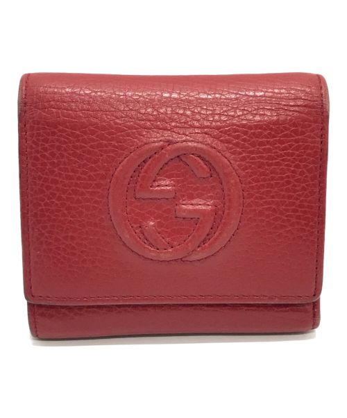 GUCCI（グッチ）GUCCI (グッチ) 財布 GUCCI グッチ ソーホー 三つ折り 598207 レッド サイズ:下記参照の古着・服飾アイテム