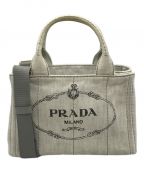 PRADAプラダ）の古着「2WAYバッグ PRADA プラダ ハンドバッグ ショルダーバッグ カナパ キャンバス B2439G」｜ホワイト