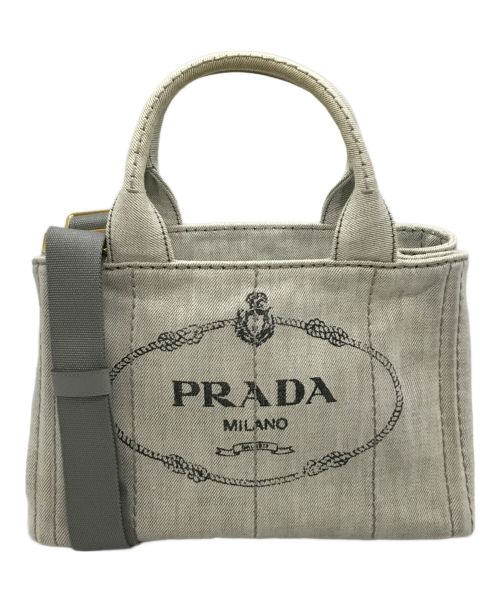 PRADA（プラダ）PRADA (プラダ) 2WAYバッグ PRADA プラダ ハンドバッグ ショルダーバッグ カナパ キャンバス B2439G ホワイトの古着・服飾アイテム