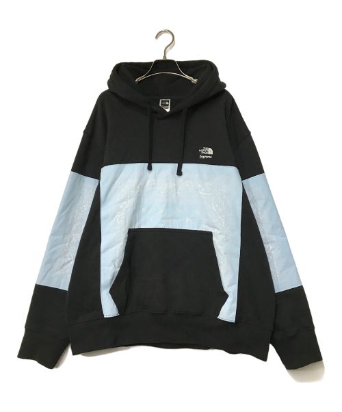 THE NORTH FACE（ザ ノース フェイス）THE NORTH FACE (ザ ノース フェイス) Supreme (シュプリーム) Bandana Hooded Sweatshirt ブラック×スカイブルー サイズ:ＸＬの古着・服飾アイテム