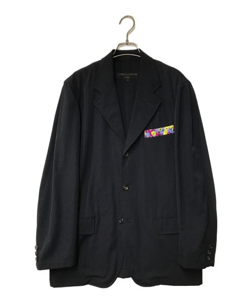 COMME des GARCONS HOMME（コムデギャルソン オム）COMME des GARCONS HOMME (コムデギャルソン オム) 花柄ポケット3Bジャケット ネイビー サイズ:Ｓの古着・服飾アイテム