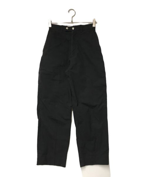 JANE SMITH（ジェーンスミス）JANE SMITH (ジェーンスミス) WASHED COTTON BROAD CINCH BUCKLE SLACKS ブラック サイズ:34の古着・服飾アイテム