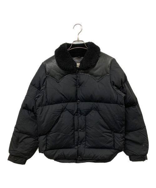 RockyMountainFeatherBed（ロッキーマウンテンフェザーベッド）RockyMountainFeatherBed (ロッキーマウンテンフェザーベッド) RMFB HERITAGE CHRISTY JACKET レザー切替ダウンジャケット ブラック サイズ:38の古着・服飾アイテム