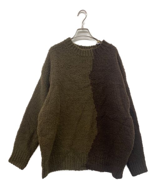 Name.（ネーム）Name. (ネーム) ASYMMETRIC KNIT SWEATER バイカラーオーバーサイズニット ブラウン サイズ:2の古着・服飾アイテム