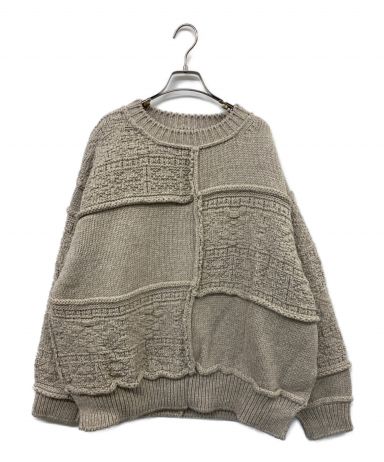 【中古・古着通販】Name. (ネーム) PATCHWORK KNIT SWEATER