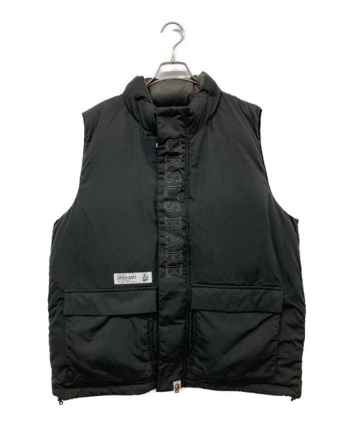 URSUS BAPE（アーサスベイプ）URSUS BAPE (アーサスベイプ) LOOSE FIT DOWN VEST ブラック サイズ:XLの古着・服飾アイテム