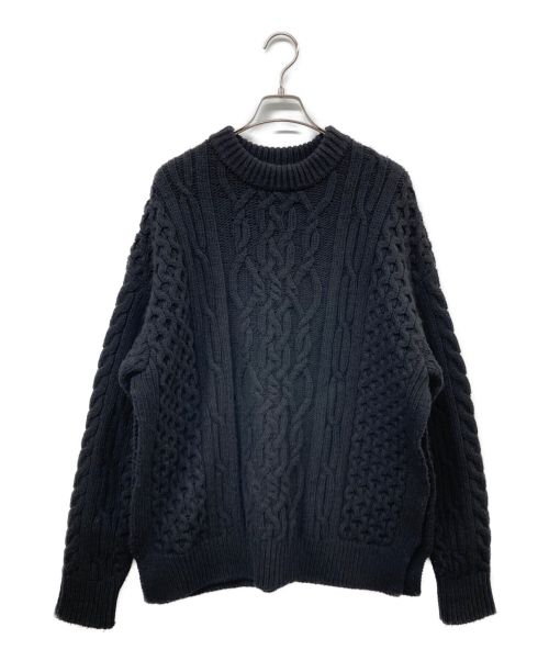 JOHN LAWRENCE SULLIVAN（ジョンローレンスサリバン）JOHN LAWRENCE SULLIVAN (ジョンローレンスサリバン) SIDE SLIT FISHERMAN KNIT SWEATER ブラック サイズ:OSの古着・服飾アイテム