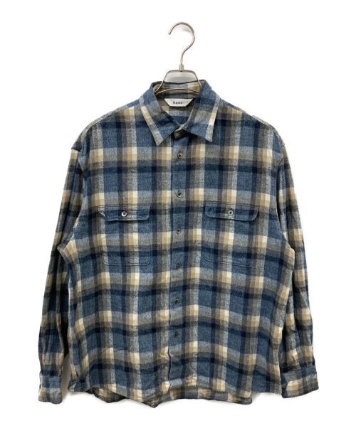 Name.（ネーム）Name. (ネーム) SHAGGY CHECK CPO SHIRT ブルーの古着・服飾アイテム