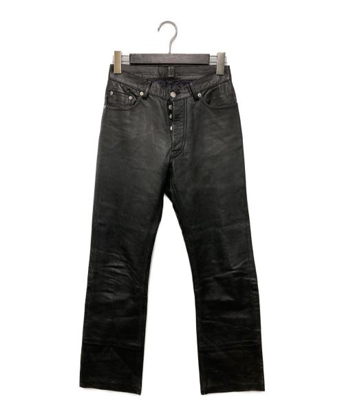 HELMUT LANG JEANS（ヘルムートラングジーンズ）HELMUT LANG JEANS (ヘルムートラングジーンズ) LEATHER 5-POCKET PANTS レザーパンツ　レザー5ポケットパンツ　1998 本人期 アーカイブ ブラック サイズ:28の古着・服飾アイテム