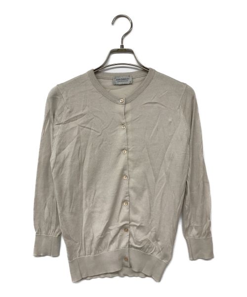 JOHN SMEDLEY（ジョンスメドレー）JOHN SMEDLEY (ジョンスメドレー) コットンクルーネックカーディガン ベージュ サイズ:XSの古着・服飾アイテム