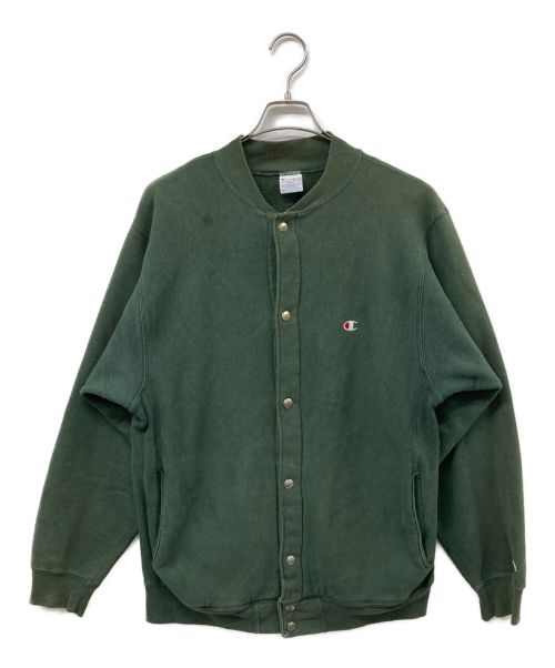 Champion REVERSE WEAVE（チャンピオンリバースウィーブ）Champion REVERSE WEAVE (チャンピオンリバースウィーブ) 90'sリバースウィーブスナップカーディガン グリーン サイズ:Lの古着・服飾アイテム