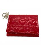 Christian Diorクリスチャン ディオール）の古着「ロータスウォレット3つ折り財布」｜レッド
