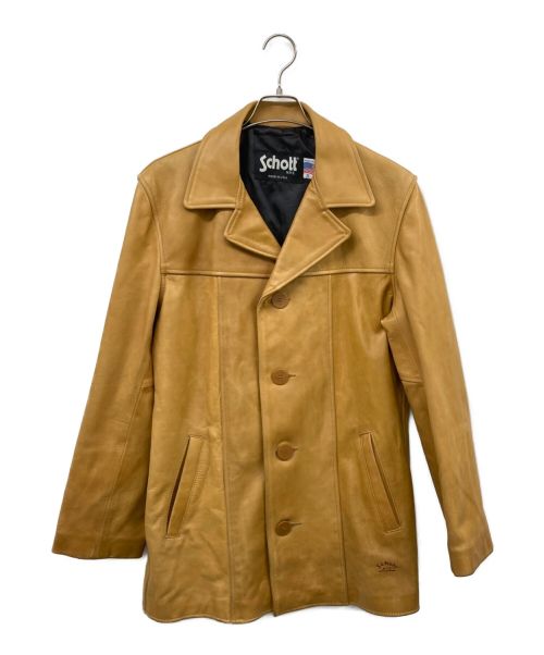 Schott（ショット）Schott (ショット)  COWHIDE LEATER CAR COAT レザーカーコート ブラウン サイズ:Ｓの古着・服飾アイテム