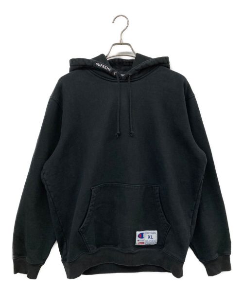 SUPREME（シュプリーム）Supreme (シュプリーム) Champion (チャンピオン) Hooded Sweatshirt ブラック サイズ:XLの古着・服飾アイテム