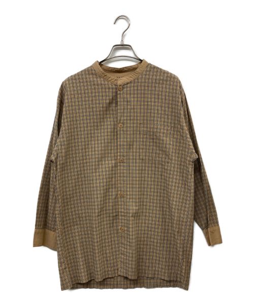 BURBERRY LONDON（バーバリーロンドン）BURBERRY LONDON (バーバリー ロンドン)  OLD スタンドカラーチェックシャツ ベージュ サイズ:Mの古着・服飾アイテム