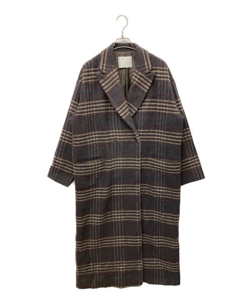 RIM.ARK（リムアーク）RIM.ARK (リムアーク)  21AW RECYCLE WOOL CHECK OVER CT ブラウン サイズ:38の古着・服飾アイテム