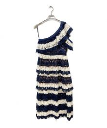 SELF PORTRAIT（セルフ ポートレイト）の古着「STRIPE CROCHET DRESS」｜ネイビー×ホワイト