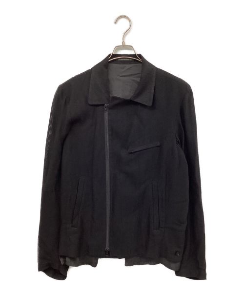 Yohji Yamamoto pour homme（ヨウジヤマモト プールオム）Yohji Yamamoto pour homme (ヨウジヤマモト プールオム) 14SS レイヤードライダースニットジャケット ブラック サイズ:SIZE 4の古着・服飾アイテム