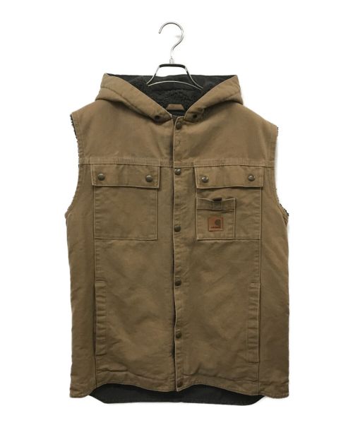 CarHartt（カーハート）CarHartt (カーハート) フーデッドサンドストーンスナップベスト ブラウン サイズ:Mの古着・服飾アイテム