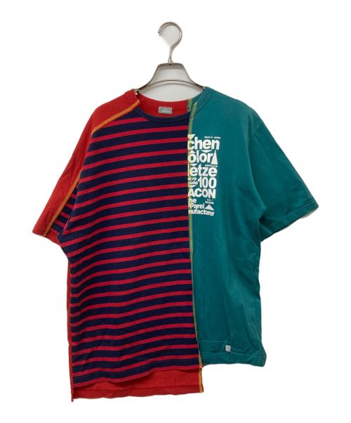 kolor/BEACON（カラービーコン）kolor/BEACON (カラービーコン) ハイゲージ天竺アシンメトリーBIG TEE レッド×グリーン サイズ:2の古着・服飾アイテム