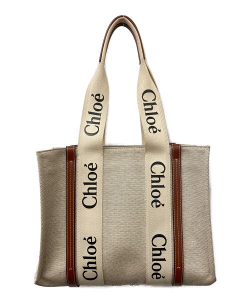 Chloe（クロエ）Chloe (クロエ) WOODY/MEDIUM TOTE BAG ベージュの古着・服飾アイテム