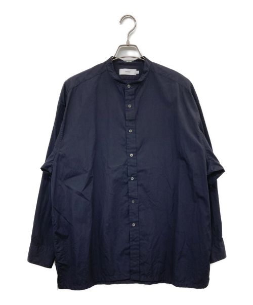 Graphpaper（グラフペーパー）Graphpaper (グラフペーパー) High Count Broad Band Collar Shirt ハイカウントブロードバンドカラーシャツ ネイビー サイズ:Ｆの古着・服飾アイテム