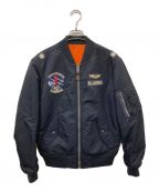 POLO RALPH LAURENポロ・ラルフローレン）の古着「PILOT BOMBER JACKET ボンバージャケット」｜ネイビー×オレンジ