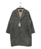 CALEEキャリー）の古着「HOUND TOOTH PATTERN CHESTER COAT ハウンドトゥースパターンチェスターコート」｜グレー