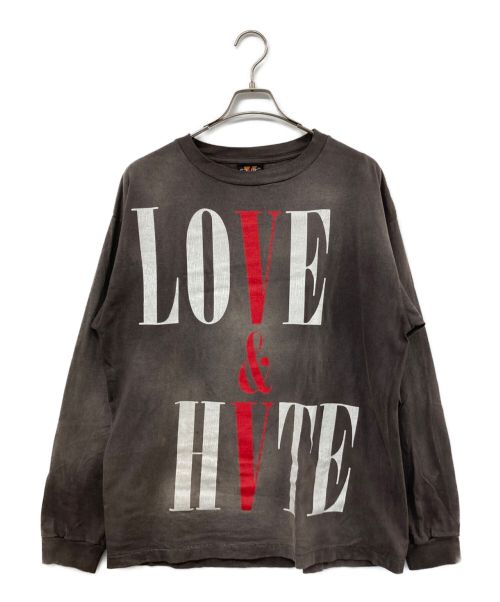 SAINT MICHAEL（セントマイケル）SAINT MICHAEL (セントマイケル) VLONE (ヴィーロン) 22SS LOVE & HATE L/S T-SHIRT ブラック サイズ:XLの古着・服飾アイテム