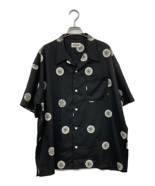 CALEE（キャリー）CALEE (キャリー) Original dot pattern amunzen cloth S/S shirt ドットオープンカラーシャツ ブラック サイズ:XLの古着・服飾アイテム