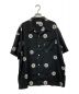 CALEE（キャリー）の古着「Original dot pattern amunzen cloth S/S shirt ドットオープンカラーシャツ」｜ブラック