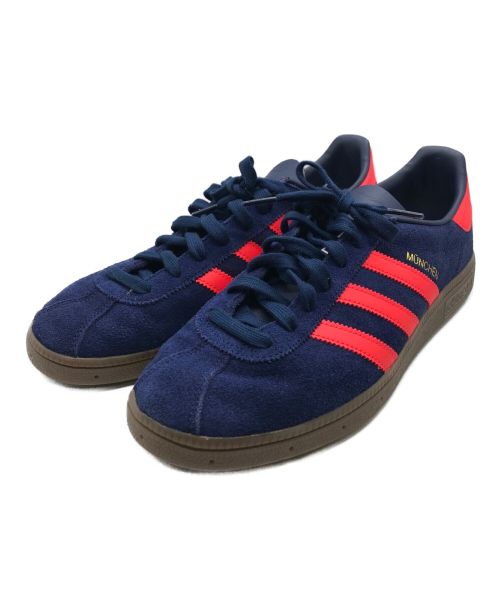 adidas（アディダス）adidas (アディダス) MUNCHEN DARK BLUE SOLAR RED GUM ローカットスニーカー ネイビー×オレンジ サイズ:28の古着・服飾アイテム