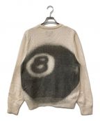 stussyステューシー）の古着「22AW 8 BALL SPRAY SWEATER モヘアブレンドクルーネックニット」｜アイボリー