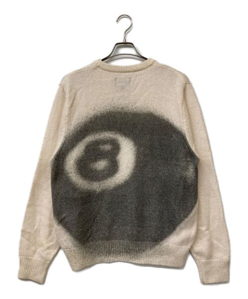 stussy（ステューシー）stussy (ステューシー) 22AW 8 BALL SPRAY SWEATER モヘアブレンドクルーネックニット アイボリー サイズ:Sの古着・服飾アイテム