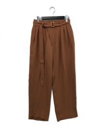 CULLNI（クルニ）の古着「Belt Tuck Slacks Pants」｜ブラウン