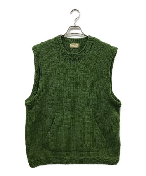 Mcmachan Woolen（マクマーンウーレン）mcmachan woolen (マクマーンウーレン) 陰陽ニットベスト グリーン サイズ:記載なしの古着・服飾アイテム