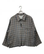 MATSUFUJIマツフジ）の古着「23SS Multi Check Pullover Jacket」｜ネイビー×ブラウン