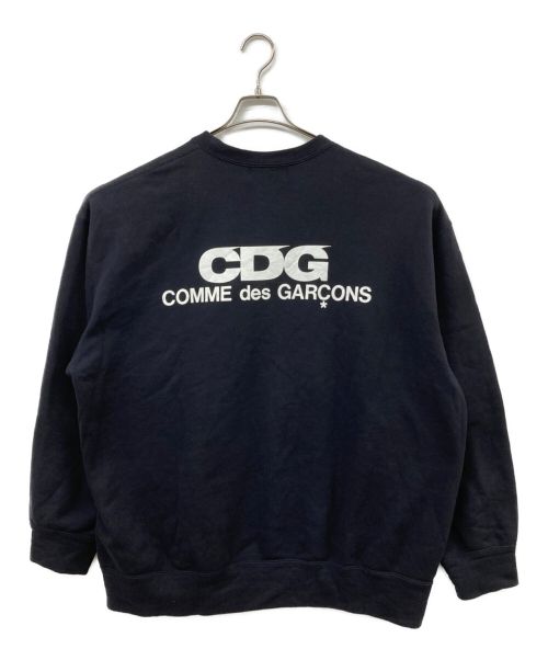 CDG（シーディージー）CDG (シーディージー コムデギャルソン) OVERSIZED SWEATSHIRT クルーネックスウェット ネイビー サイズ:Mの古着・服飾アイテム