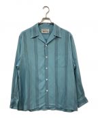 WACKO MARIAワコマリア）の古着「23AW striped open collar shirt オープンカラーシャツ」｜ブルー