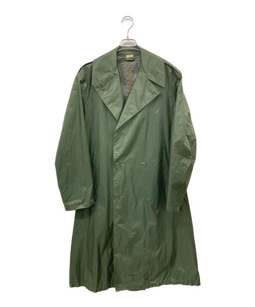 US ARMY（ユーエスアーミー）US ARMY (ユーエス アーミー) RAINCOAT MAN'S NYLON GREEN RUBBER COATED 80's コーティングナイロンミリタリーコート オリーブ サイズ:36の古着・服飾アイテム