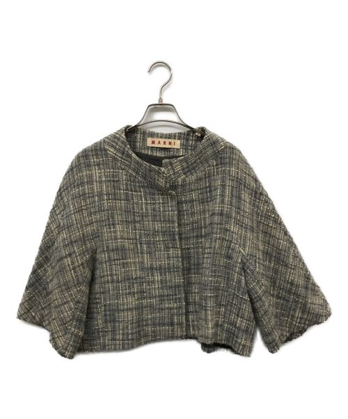 MARNI（マルニ）MARNI (マルニ) ツイードショートジャケット グレー サイズ:40の古着・服飾アイテム